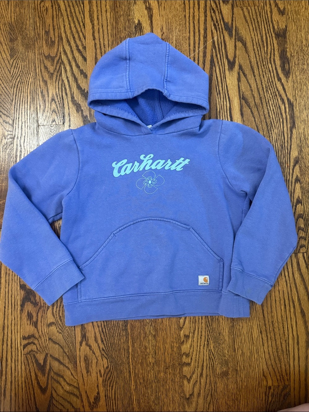 Carhartt Girls Purple Fleece Lined Hoodie Sweatshirt Size Large 12 Lavender